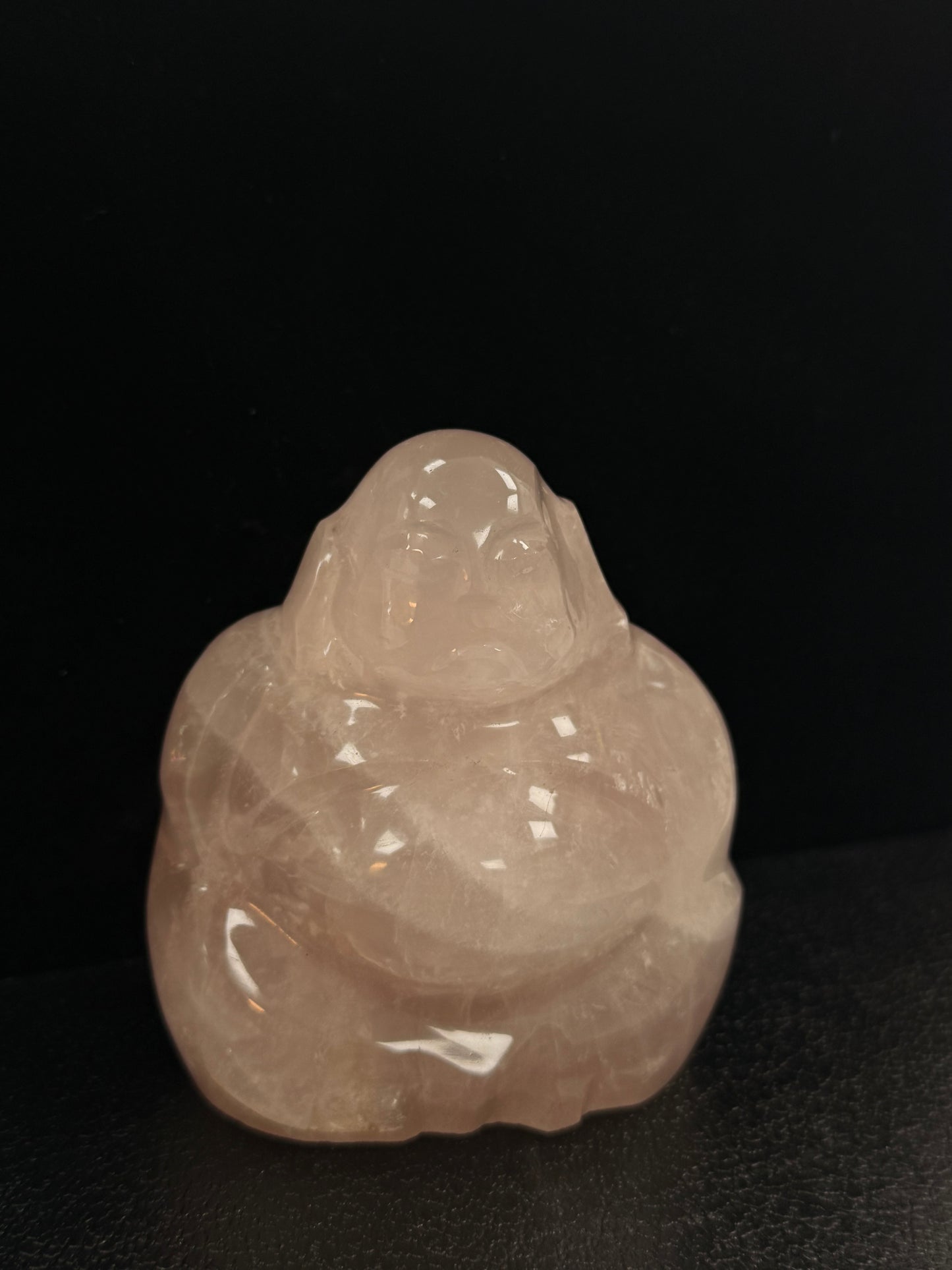BOUDDHA ASSIS EN QUARTZ ROSE MODELE 2